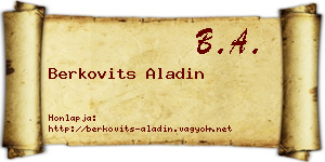 Berkovits Aladin névjegykártya